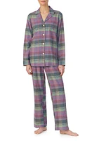 Lauren Ralph Lauren Long Sleeve Cotton Blend Pajamas in Purple Plaid at Nordstrom, Size Small