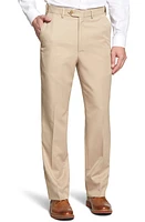 Berle Self Sizer Waist Flat Front Classic Fit Microfiber Trousers Tan at Nordstrom, X