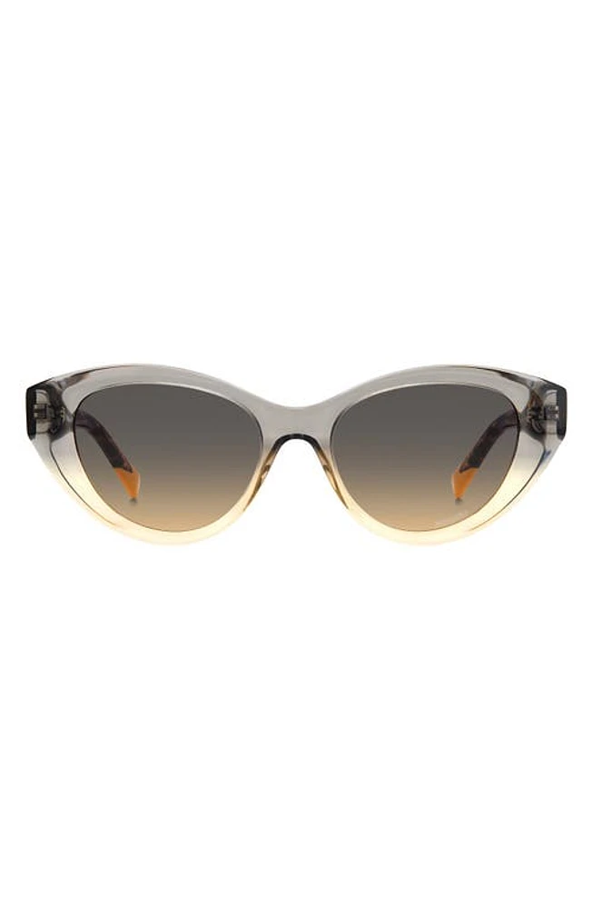 Missoni 53mm Oval Cat Eye Sunglasses in Grey Ochre/Brown Ochre at Nordstrom