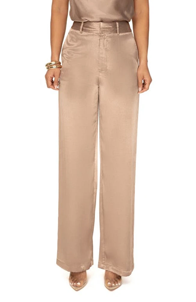 JLUXLABEL Ever After Satin Pants Bronze at Nordstrom,