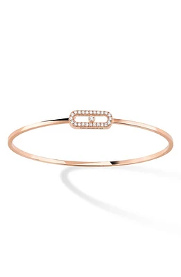 Messika Move Uno Pavé Diamond Bangle in Pink Gold at Nordstrom, Size Medium