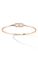 Messika Move Uno Pavé Diamond Bangle in Pink Gold at Nordstrom, Size Medium