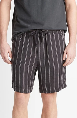 Vince Moonbay Stripe Drawstring Shorts Soft Black/Light Black at Nordstrom,