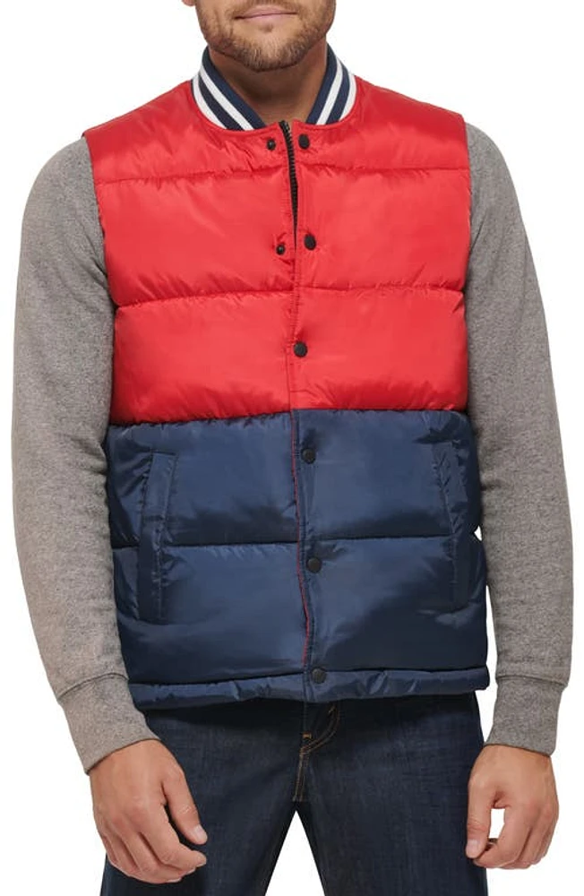 levi's Puffer Vest Red Navy at Nordstrom,