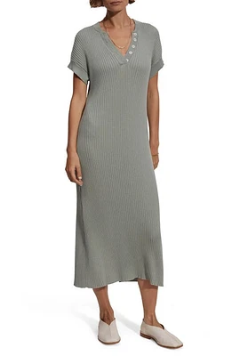 Varley Aria Henley Rib Midi Dress Green at Nordstrom,