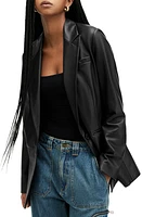 AllSaints Deri Leather Blazer Black at Nordstrom, Us