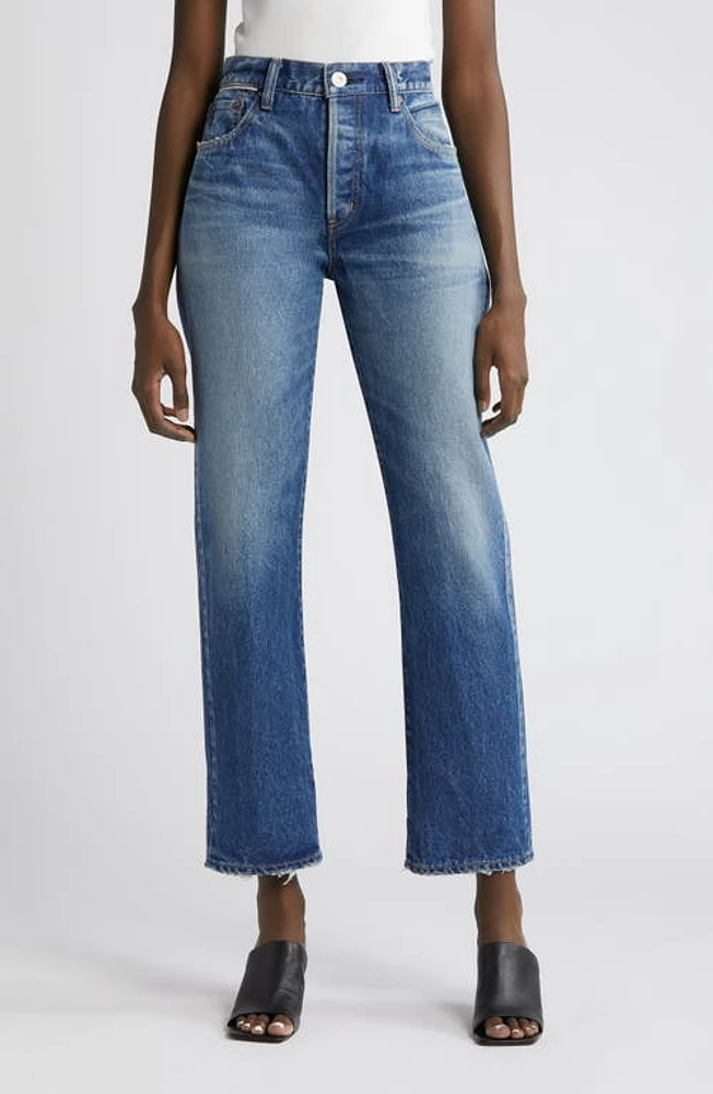 MOUSSY Foxwood Straight Leg Ankle Jeans Blue at Nordstrom,