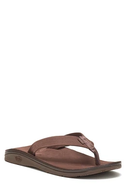 Chaco Leather Flip Flop Dark Brown at Nordstrom,