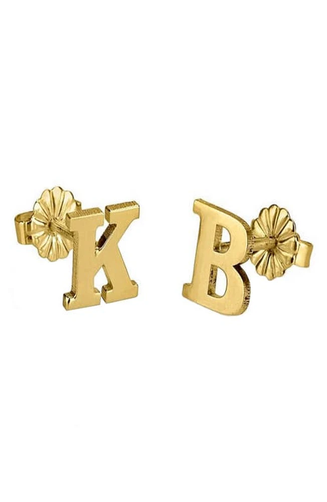 MELANIE MARIE Personalized Letter Stud Earrings in Gold Plated at Nordstrom