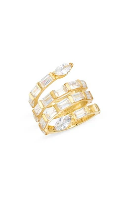 SHYMI Cubic Zirconia Swirl Bypass Ring in Gold/White at Nordstrom