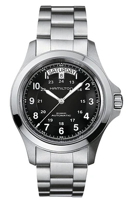 Hamilton Khaki Field Automatic Bracelet Watch, 40mm in Silver/black/silver at Nordstrom