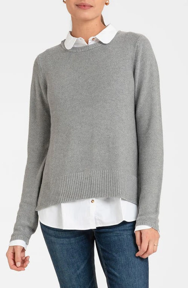 Seraphine Layered Maternity/Nursing Sweater Grey/White at Nordstrom,