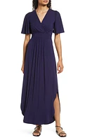 Fraiche by J Flutter Sleeve Jersey Maxi Dress at Nordstrom,