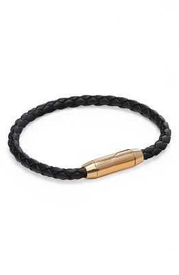 Bottega Veneta Men's Braided Leather Bracelet Black at Nordstrom,