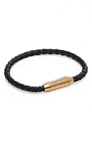 Bottega Veneta Men's Braided Leather Bracelet Black at Nordstrom,