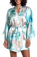 Bloom by Jonquil Casablance Floral Print Short Robe Pale Aqua at Nordstrom,