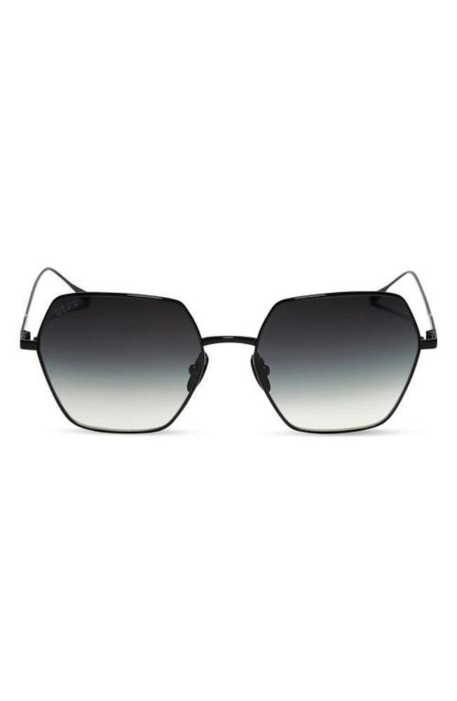 DIFF Harlowe 55mm Square Sunglasses in Black/Grey Gradient at Nordstrom