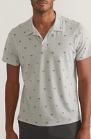 Marine Layer Sport Air Palm Tree Polo Light Grey Print at Nordstrom,