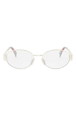 CELINE Triomphe 53mm Oval Optical Glasses in Shiny Endura Gold at Nordstrom