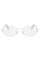 CELINE Triomphe 53mm Oval Optical Glasses in Shiny Endura Gold at Nordstrom