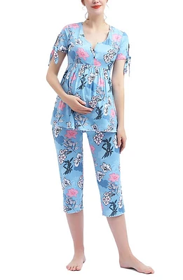 Kimi and Kai Daya Floral Maternity/Nursing Pajamas Multicolored at Nordstrom,