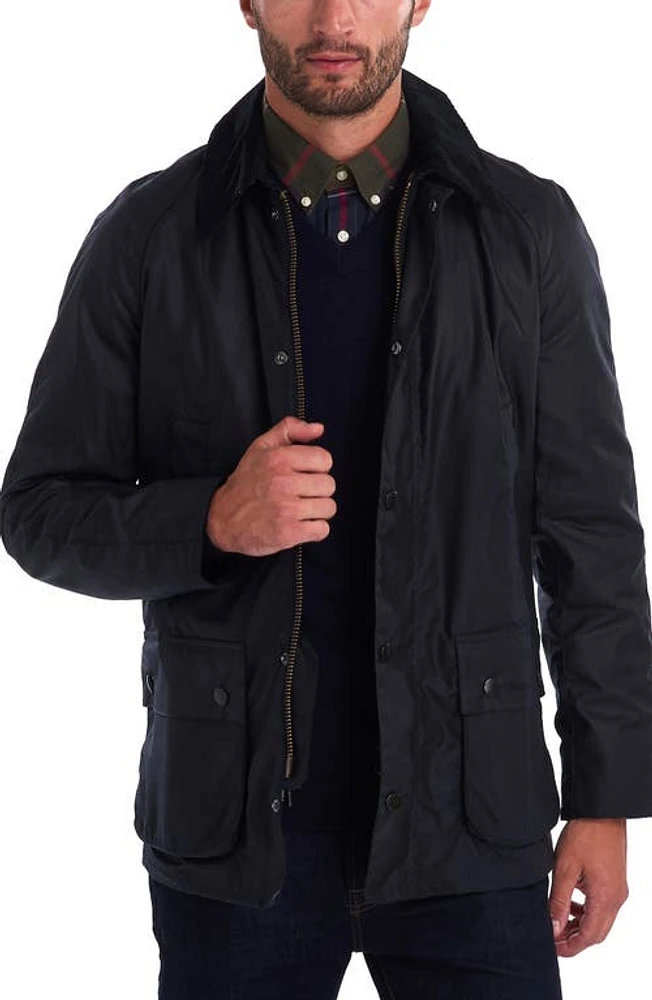 Barbour Ashby Waxed Cotton Jacket Navy at Nordstrom,