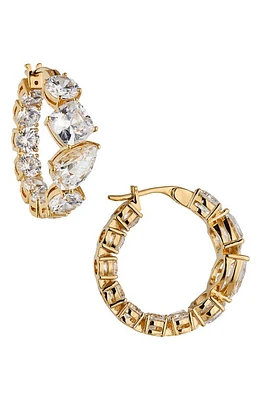 Nadri Chunky Cubic Zirconia Inside Out Hoop Earrings in Gold at Nordstrom