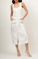 Equipment Josefina Cotton Blend Midi Sundress Bright White at Nordstrom,