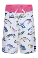 Hurley Kids' Fishing Lure Swim Trunks Bone at