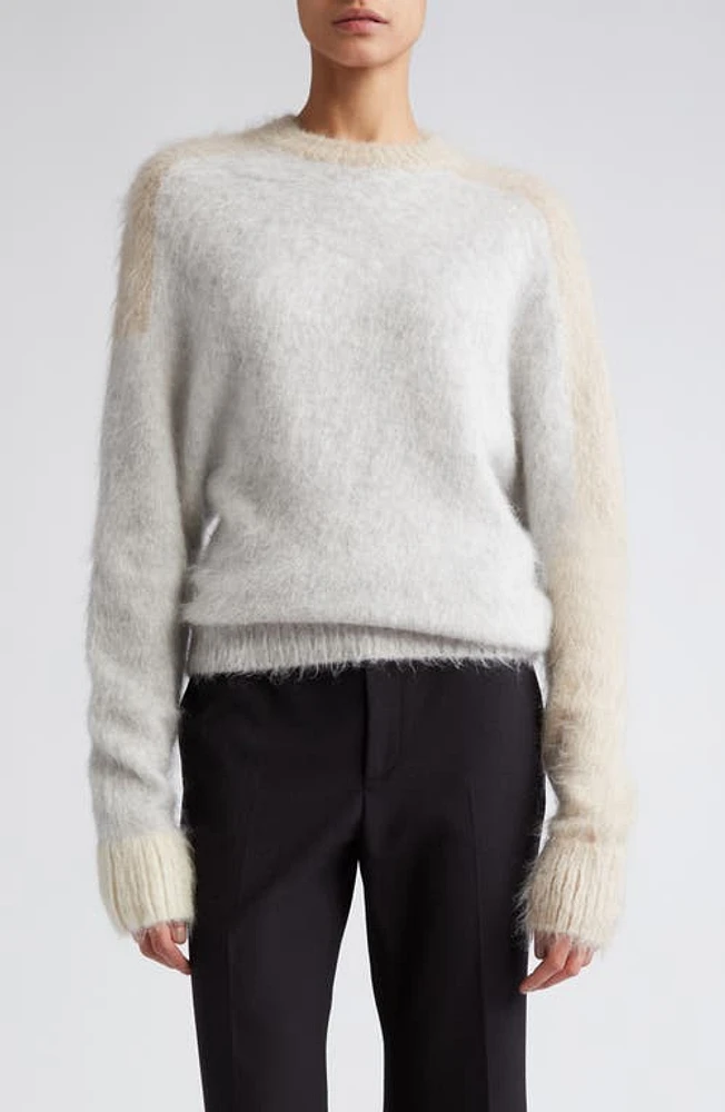 Proenza Schouler Colorblock Brushed Mohair Blend Sweater Light Grey Multi at Nordstrom,