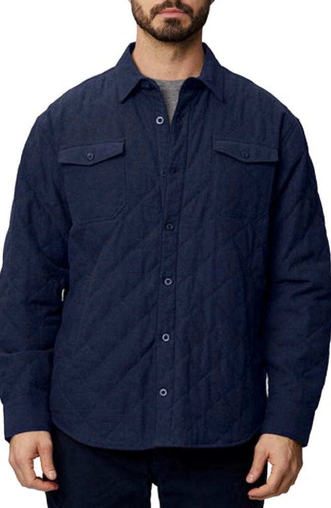 Rainforest Elbow Patch Brushed Twill Quilted Shirt Jacket at Nordstrom,