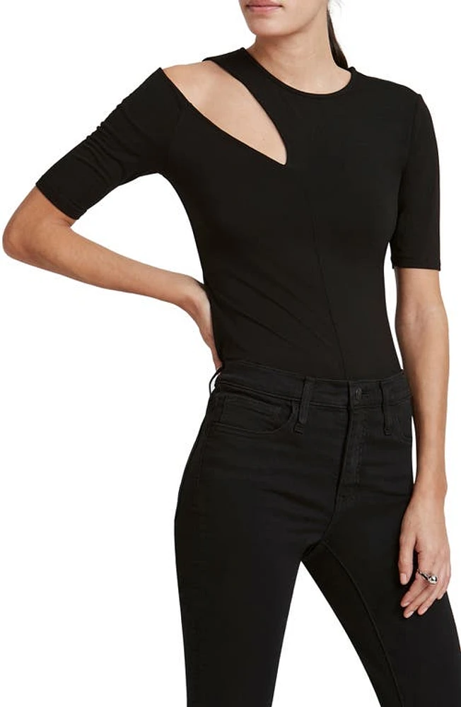 Marcella Tribeca Cold Shoulder Jersey Top Black at Nordstrom,