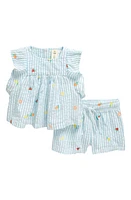 Tucker + Tate Ruffle Cotton Sleeveless Top & Shorts Set Blue Falls at Nordstrom,