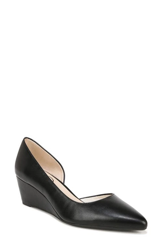 LifeStride Macy Half d'Orsay Pointed Toe Wedge Pump Black at Nordstrom,