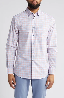 Scott Barber Performance Plaid Button-Down Shirt Spice at Nordstrom,