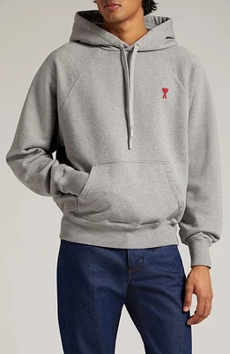 Ami PARIS de Coeur Logo Embroidered Hoodie Heather Grey at Nordstrom,