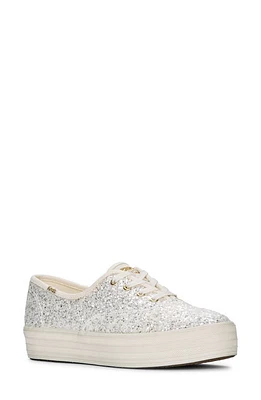 Keds The Platform Glitter Sneaker Cream at Nordstrom,