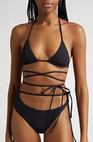 K. NGSLEY Naomi Halter Crossover Tie Waist Bikini Top at Nordstrom,