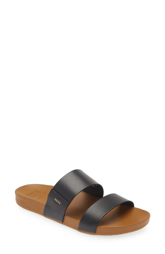 Reef Cushion Bounce Vista Slide Sandal in Black/Natural at Nordstrom, Size 5