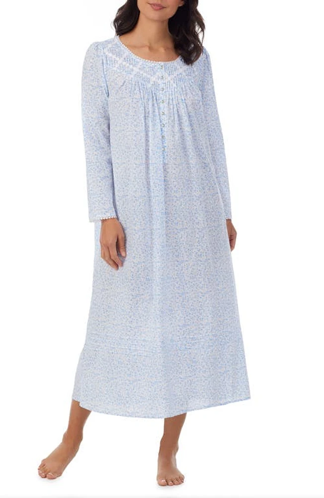 Eileen West Long Sleeve Nightgown Blue at Nordstrom,