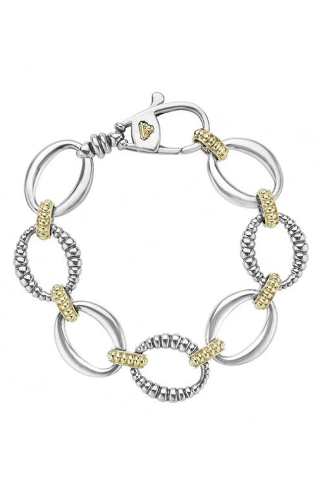 LAGOS Link Two-Tone Bracelet in Sterling Silver/Gold at Nordstrom, Size 7