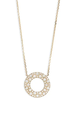 Bony Levy Diamond Open Circle Pendant Necklace in 18K Yellow Gold at Nordstrom