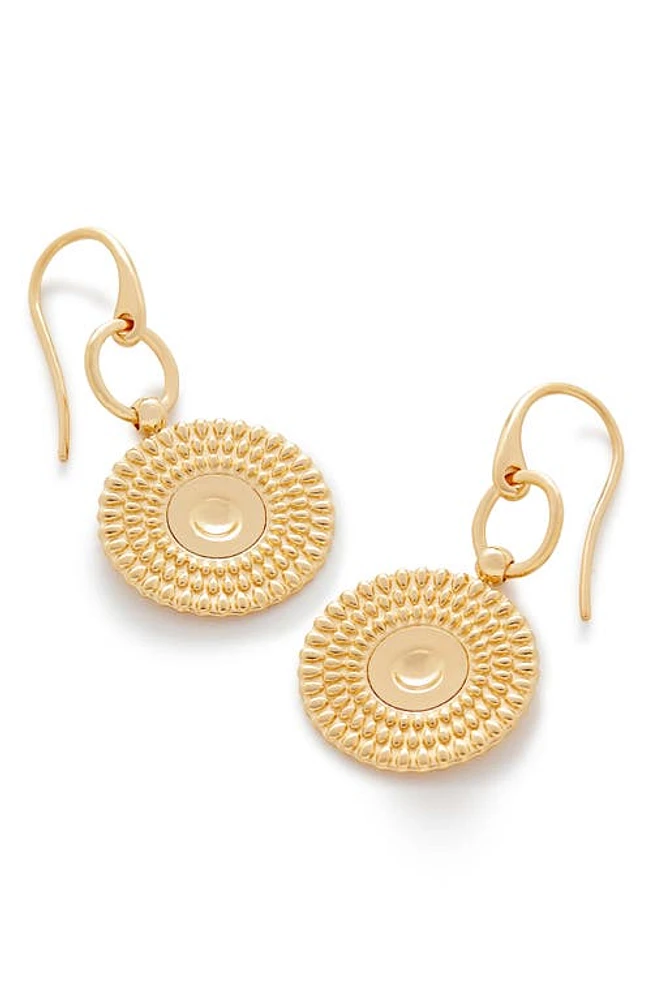 Monica Vinader Juno Disc Drop Earrings in 18Ct Gold Vermeil/Ss at Nordstrom