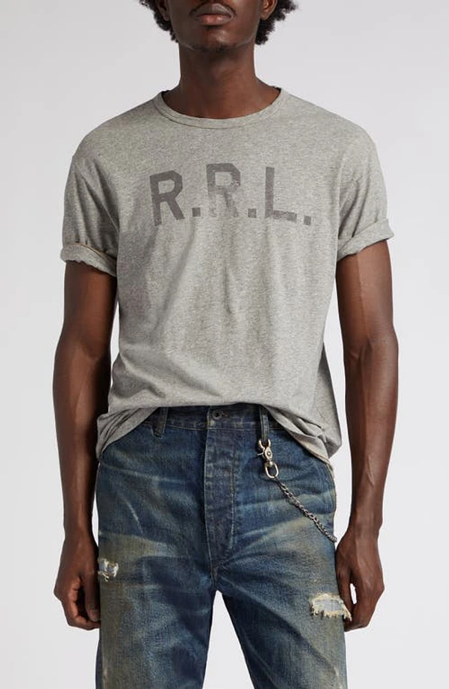 Double RL Logo Graphic T-Shirt Heather Grey at Nordstrom,