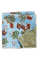 EDWARD ARMAH Floral & Neat Prints Silk Pocket Square in Lite Blue at Nordstrom