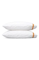 Matouk Lowell 600 Thread Count Set of 2 Pillowcases in Tangerine at Nordstrom