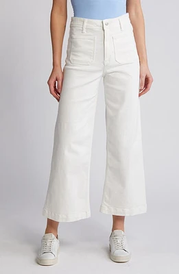 Mavi Jeans Paloma Marine Patch Pocket High Waist Wide Leg Jeans in White La Blue at Nordstrom, Size 30 X 27