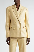 St. John Evening Doubled Breasted Metallic Twill Blazer at Nordstrom,