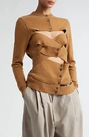 Meryll Rogge Cutout Wrap Cashmere Cardigan in Camel at Nordstrom, Size Small