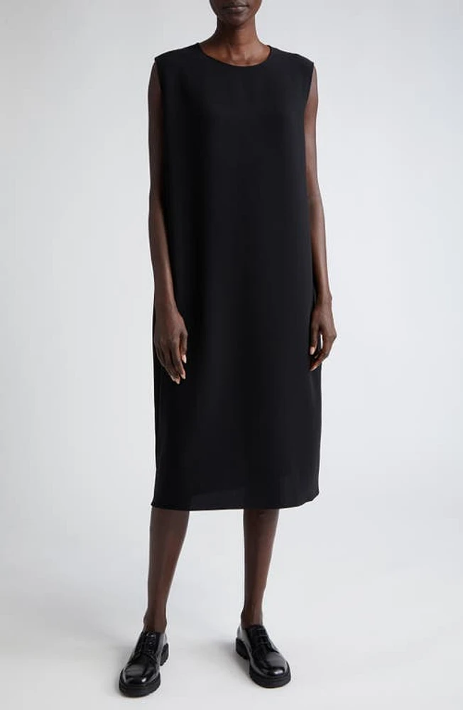 The Row Mirna Double Face Cady Shift Dress Black at Nordstrom,